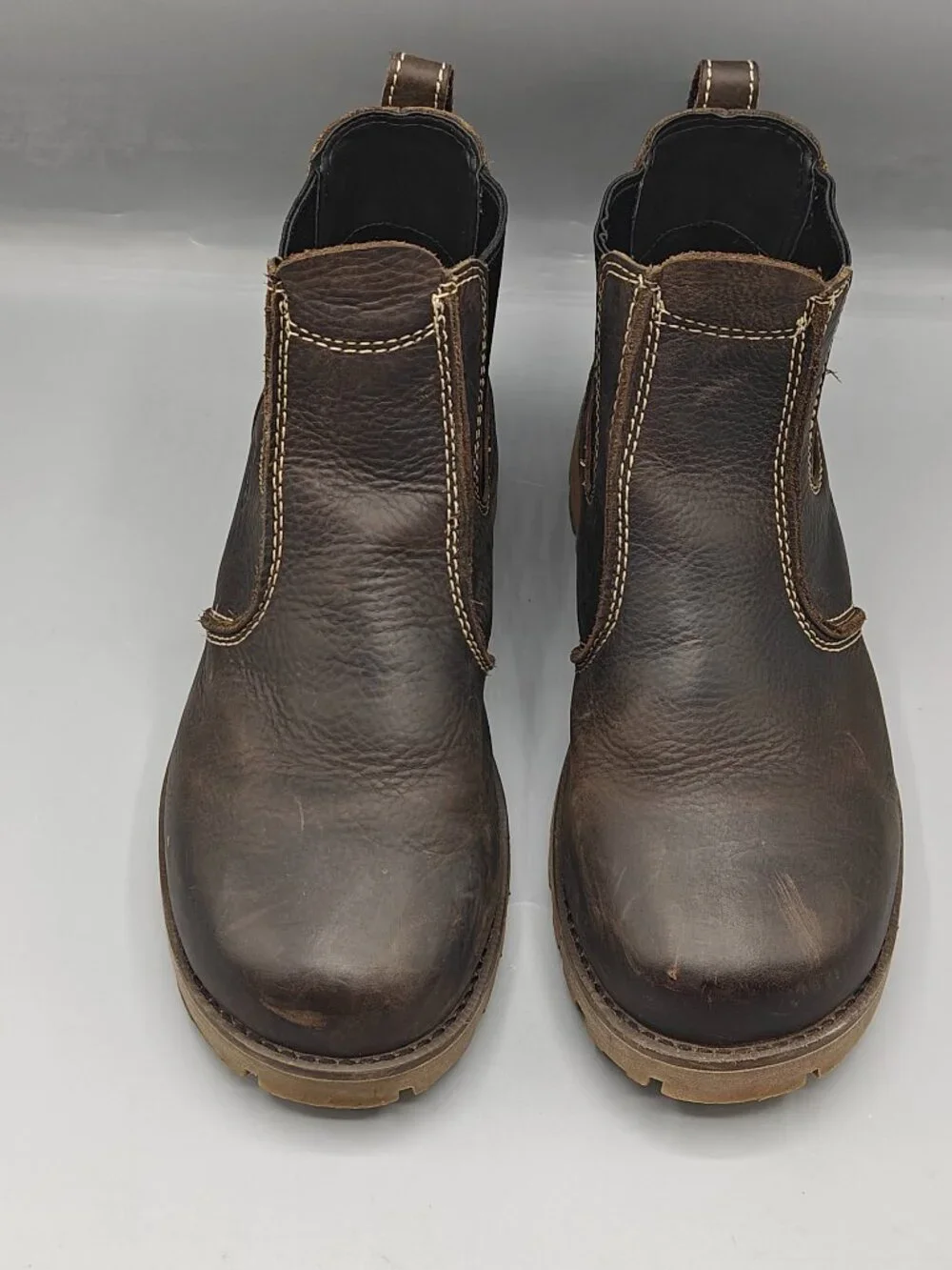 KEEN Utility Mens Seattle Romeo Soft Toe Slip On Work Boot Cascade Brown 7EE